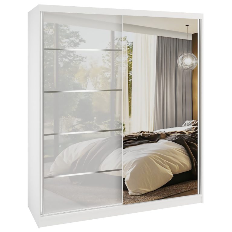 Armadio scorrevole SERENITY 158 cm bianco lucido Produttore MGB SERENITY SZP7/0/W/W/0/HIAL