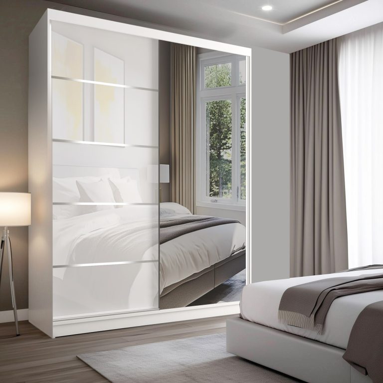 Armadio scorrevole SERENITY 158 cm bianco lucido Produttore MGB SERENITY SZP7/0/W/W/0/HIAL