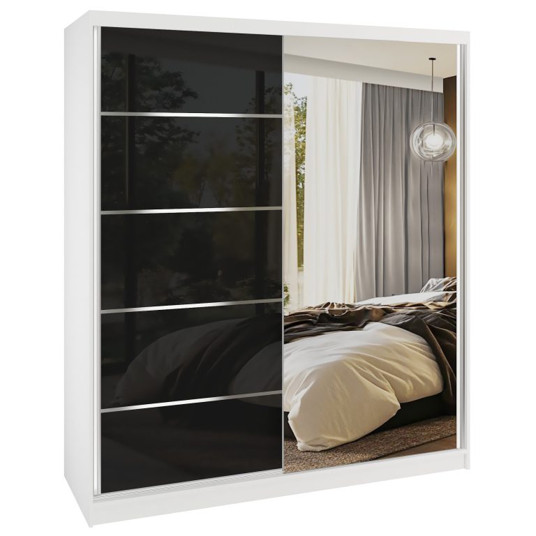 Armadio scorrevole SERENITY 158 cm nero lucido Produttore MGB SERENITY SZP7/0/W/B/0/HIAL
