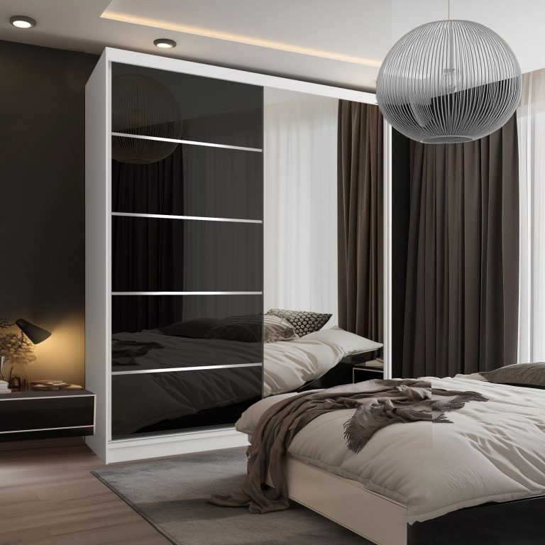 Armadio scorrevole SERENITY 158 cm nero lucido Produttore MGB SERENITY SZP7/0/W/B/0/HIAL