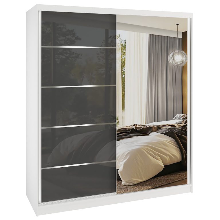 SERENITY Armadio scorrevole 158 cm grigio lucido Produttore MGB SERENITY SZP7/0/W/S/0/HIAL