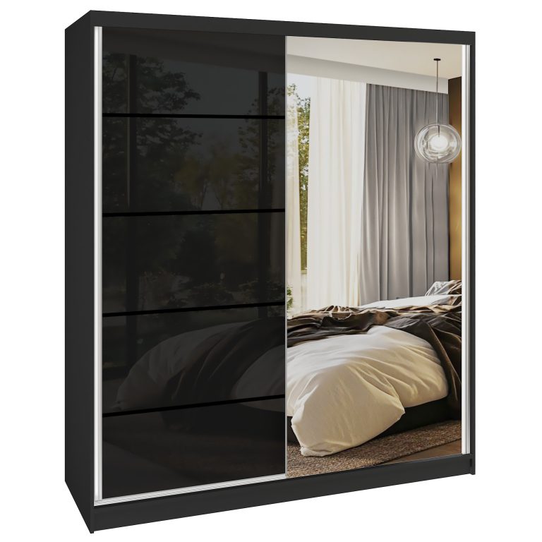 Armadio scorrevole SERENITY 158 cm nero lucido Produttore MGB SERENITY SZP7/0/B/B/0/HIAL