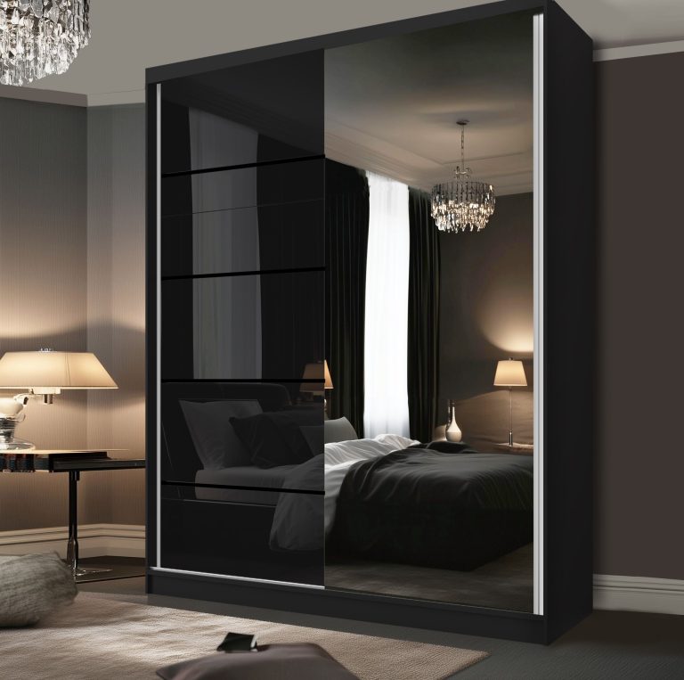 Armadio scorrevole SERENITY 158 cm nero lucido Produttore MGB SERENITY SZP7/0/B/B/0/HIAL