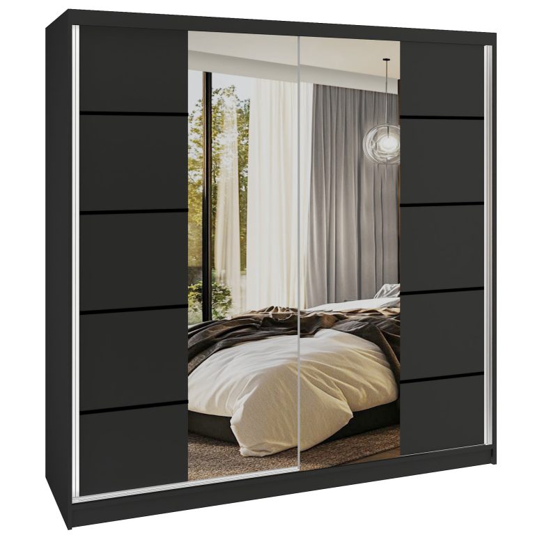 Armadio scorrevole SERENITY 200 cm nero opaco Produttore ME SERENITY SZP5/0/B/B/0/HIAL