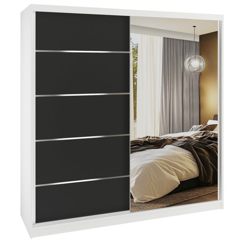 Armadio scorrevole SERENITY 200 cm nero opaco Produttore MBP SERENITY SZP5/0/W/B/0/HIAL