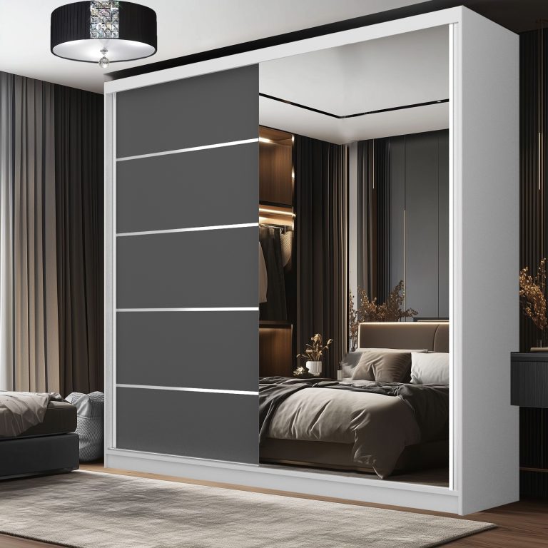 Armadio scorrevole SERENITY 200 cm grigio opaco Produttore MBP SERENITY SZP5/0/W/SR/0/HIAL