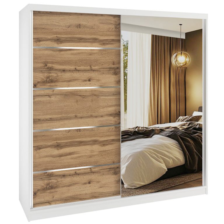 Armadio scorrevole SERENITY 200 cm rovere wotan mat Produttore MBP SERENITY SZP5/0/W/DW/0/HIAL