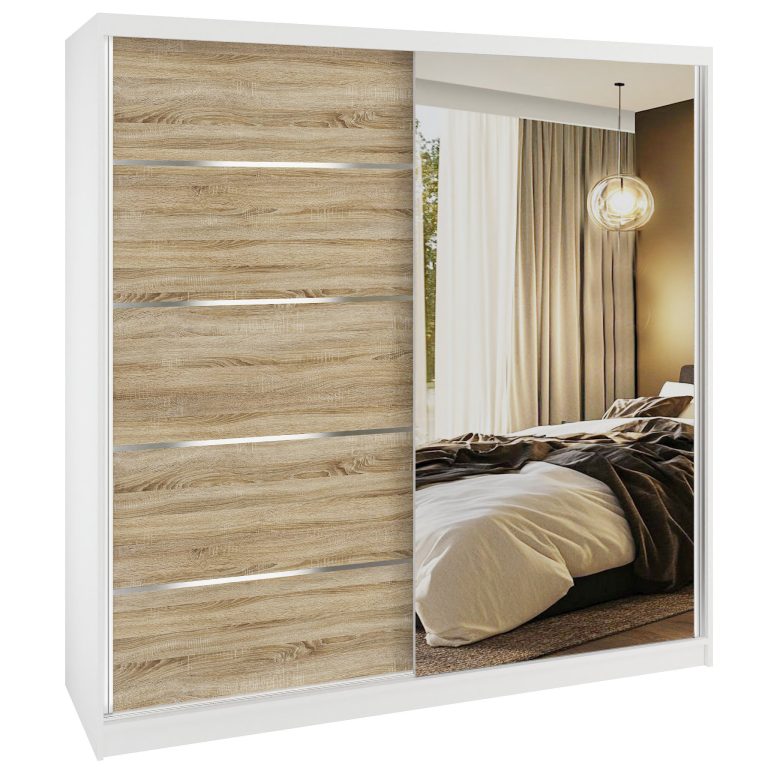 Armadio scorrevole SERENITY 200 cm rovere sonoma opaco Produttore MBP SERENITY SZP5/0/W/DS/0/HIAL