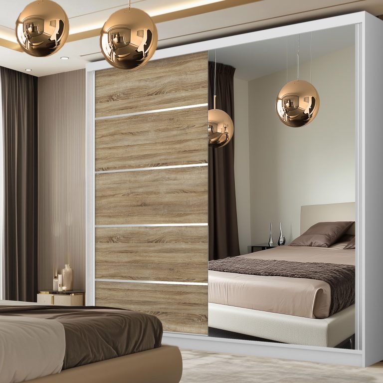 Armadio scorrevole SERENITY 200 cm rovere sonoma opaco Produttore MBP SERENITY SZP5/0/W/DS/0/HIAL
