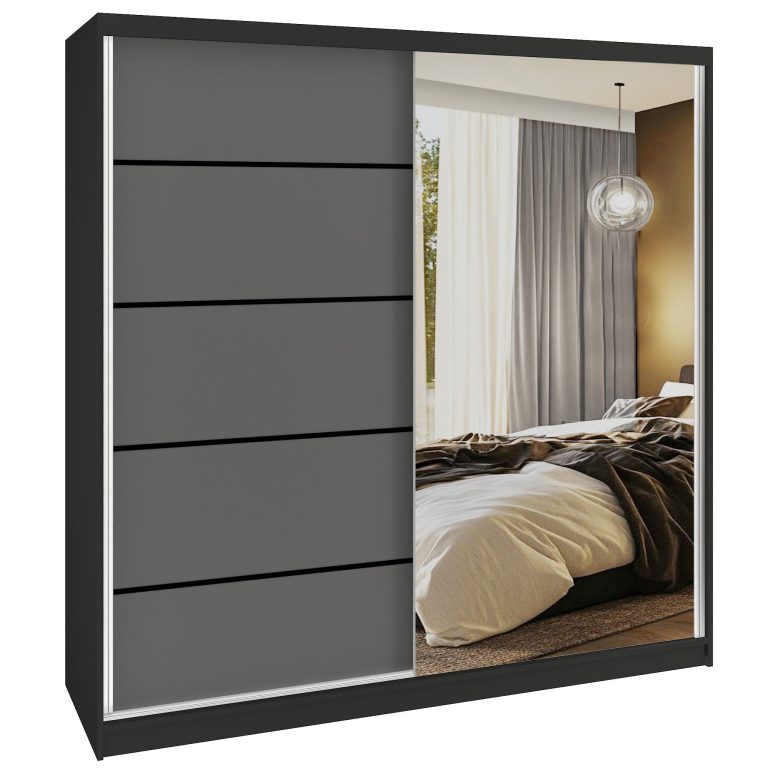 Armadio scorrevole SERENITY 200 cm grigio opaco Produttore MBP SERENITY SZP5/0/B/SR/0/HIAL
