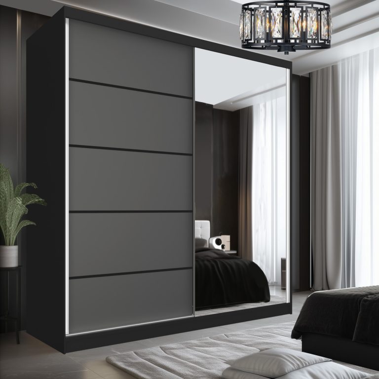 Armadio scorrevole SERENITY 200 cm grigio opaco Produttore MBP SERENITY SZP5/0/B/SR/0/HIAL