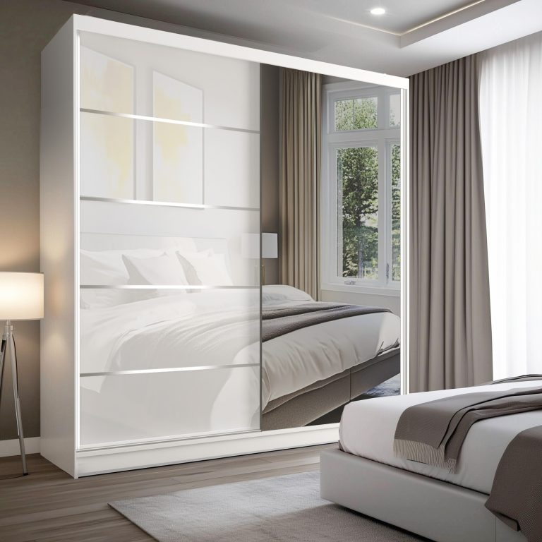 Armadio scorrevole SERENITY 200 cm bianco lucido Produttore MGB SERENITY SZP5/0/W/W/0/HIAL