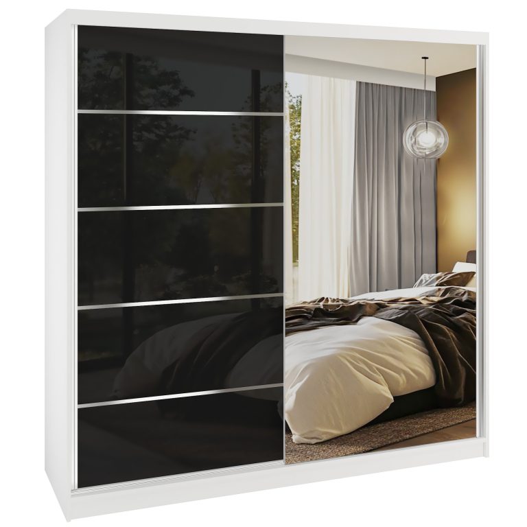 Armadio scorrevole SERENITY 200 cm nero lucido Produttore MGB SERENITY SZP5/0/W/B/0/HIAL