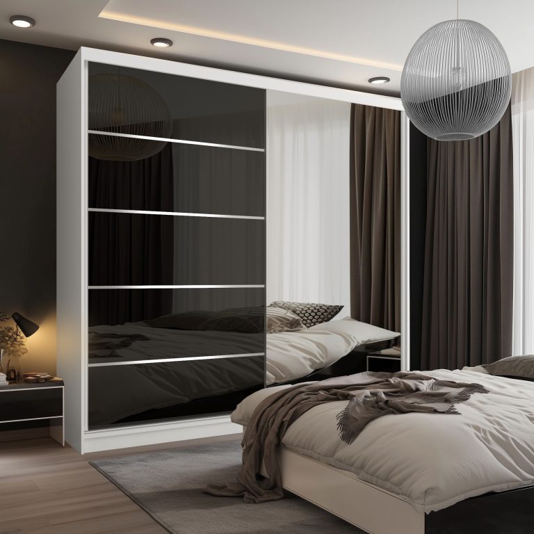 Armadio scorrevole SERENITY 200 cm nero lucido Produttore MGB SERENITY SZP5/0/W/B/0/HIAL