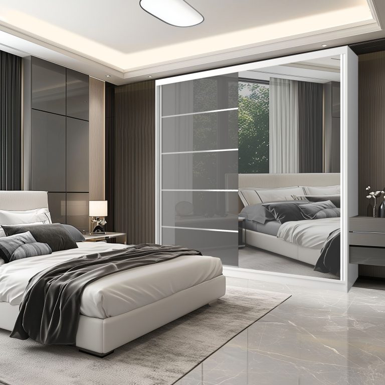 Armadio scorrevole SERENITY 200 cm grigio lucido Produttore MGB SERENITY SZP5/0/W/S/0/HIAL
