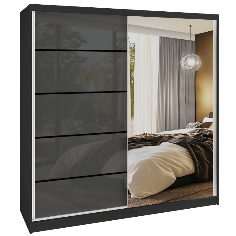  Armadio scorrevole SERENITY 200 cm grigio lucido Produttore MGB SERENITY SZP5/0/B/S/0/HIAL