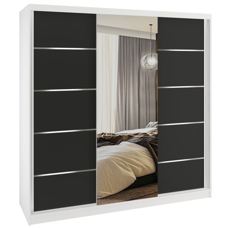 Armadio scorrevole SERENITY 200 cm nero opaco Produttore MT SERENITY SZP5/0/W/B/0/HIAL