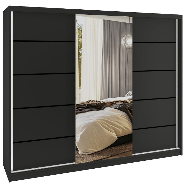 Armadio scorrevole SERENITY 232 cm nero opaco Produttore MBP SERENITY SZP8/0/B/B/0/HIAL