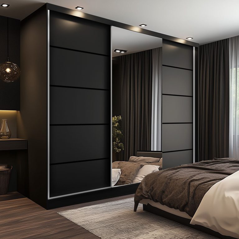 Armadio scorrevole SERENITY 232 cm nero opaco Produttore MBP SERENITY SZP8/0/B/B/0/HIAL