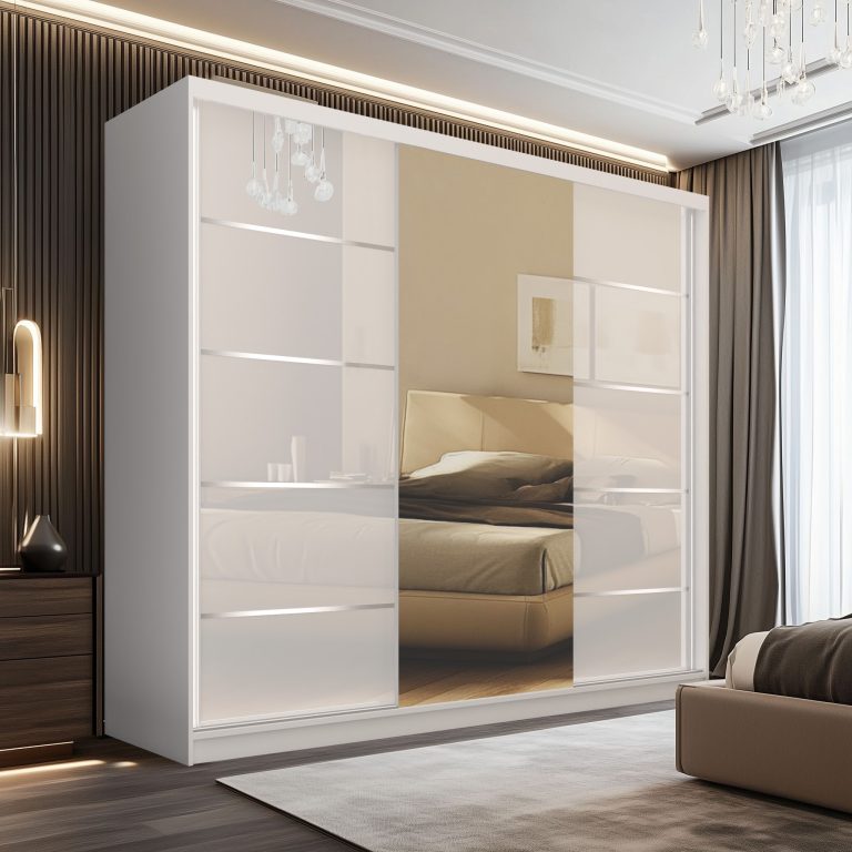 Armadio scorrevole SERENITY 232 cm bianco lucido Produttore MGB SERENITY SZP8/0/W/W/0/HIAL