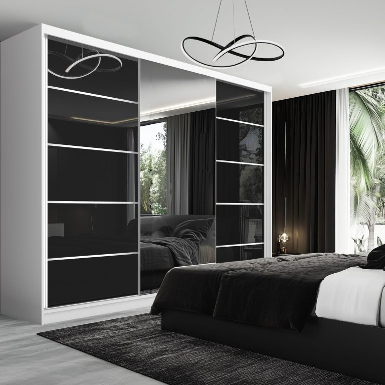 Armadio scorrevole SERENITY 232 cm nero lucido Produttore MGB SERENITY SZP8/0/W/B/0/HIAL