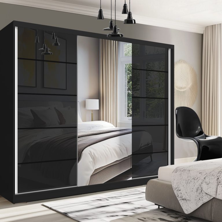 Armadio scorrevole SERENITY 232 cm nero lucido Produttore MGB SERENITY SZP8/0/B/B/0/HIAL