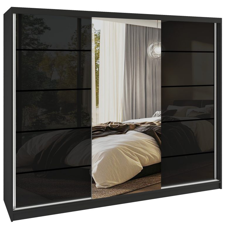 Armadio scorrevole SERENITY 232 cm nero lucido Produttore MGB SERENITY SZP8/0/B/B/0/HIAL