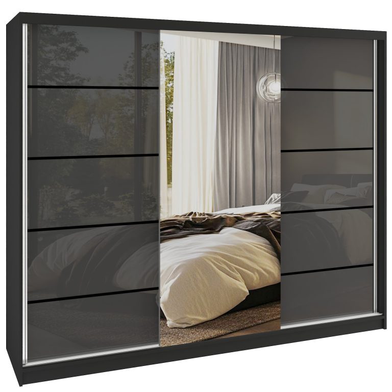 Armadio scorrevole SERENITY 232 cm grigio lucido Produttore MGB SERENITY SZP8/0/B/S/0/HIAL