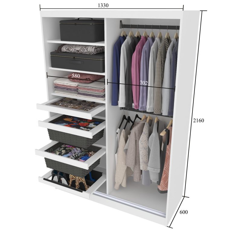 Armadio scorrevole SERENITY 133 cm rovere wotan opaco Produttore MBP SERENITY SZP6/0/W/DW/0/HIAL
