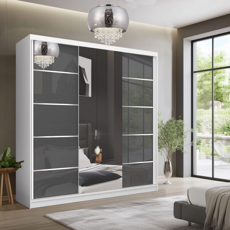 Armadio scorrevole SERENITY 200 cm grigio lucido Produttore MTG SERENITY SZP5/0/W/S/0/HIAL