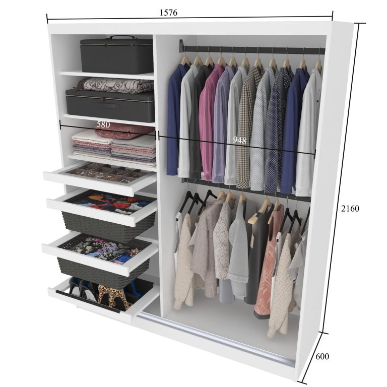 armadio scorrevole SERENITY 158 cm rovere wotan opaco Produttore MBP SERENITY SZP7/0/W/DW/0/HIAL