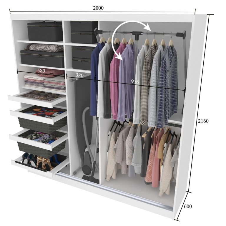 Armadio scorrevole SERENITY 200 cm bianco opaco Produttore ME SERENITY SZP5/0/W/W/0/HIAL