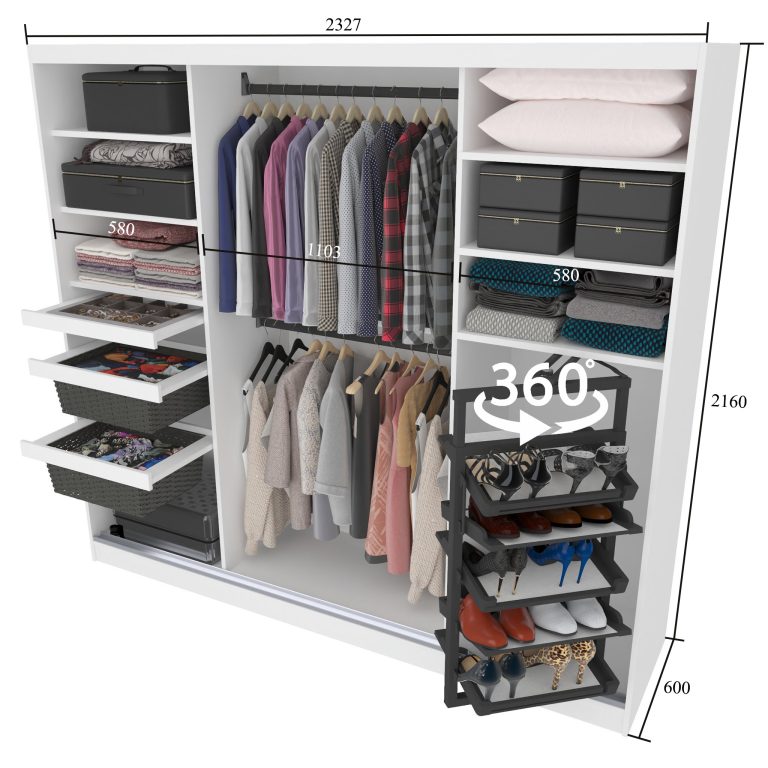 Armadio scorrevole SERENITY 232 cm rovere wotan opaco Produttore MBP SERENITY SZP8/0/B/DW/0/HIAL