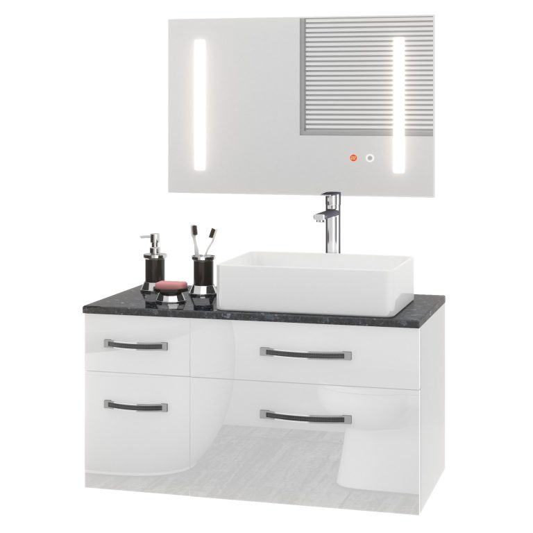 Set di mobili da bagno Euphoria EUP P 90L/0/W/0/BK/MB