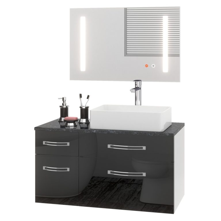 Set di mobili da bagno Euphoria EUP P 90L/0/W/B/0/BK/MB