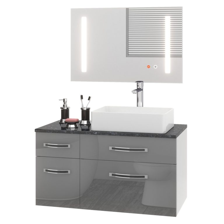 Set di mobili da bagno Euphoria EUP P 90L/0/W/S/0/BK/MB