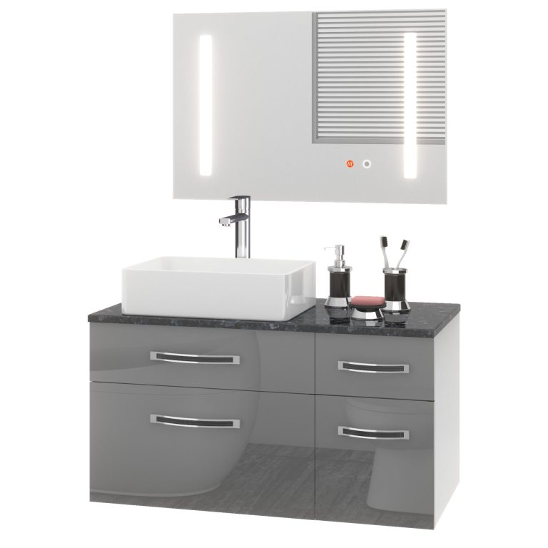 Set di mobili da bagno Euphoria EUP P 90P/0/W/S/0/BK/MB