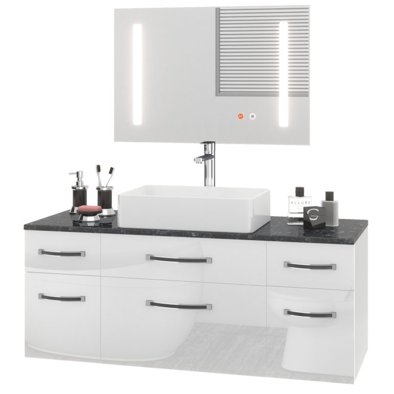 Set di mobili da bagno Euphoria EUP P 120/0/W/0/BK/MB