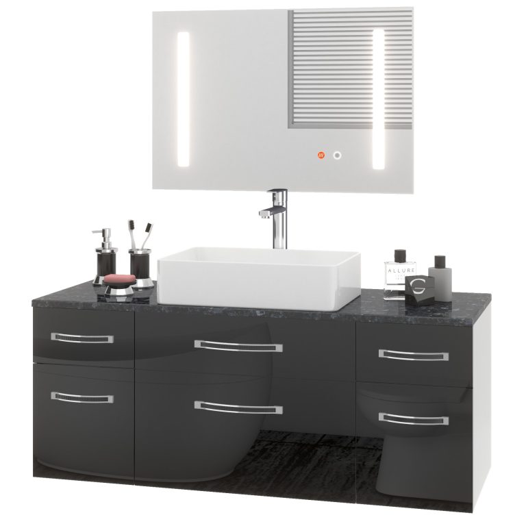 Set di mobili da bagno Euphoria EUP P 120/0/W/B/0/BK/MB
