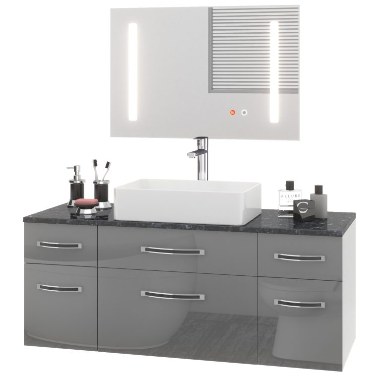 Set di mobili da bagno Euphoria EUP P 120/0/W/S/0/BK/MB