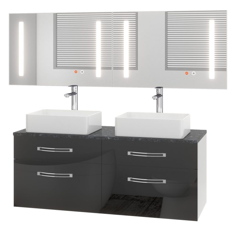 Set di mobili da bagno Euphoria EUP P 120D/0/W/B/0/BK/MB