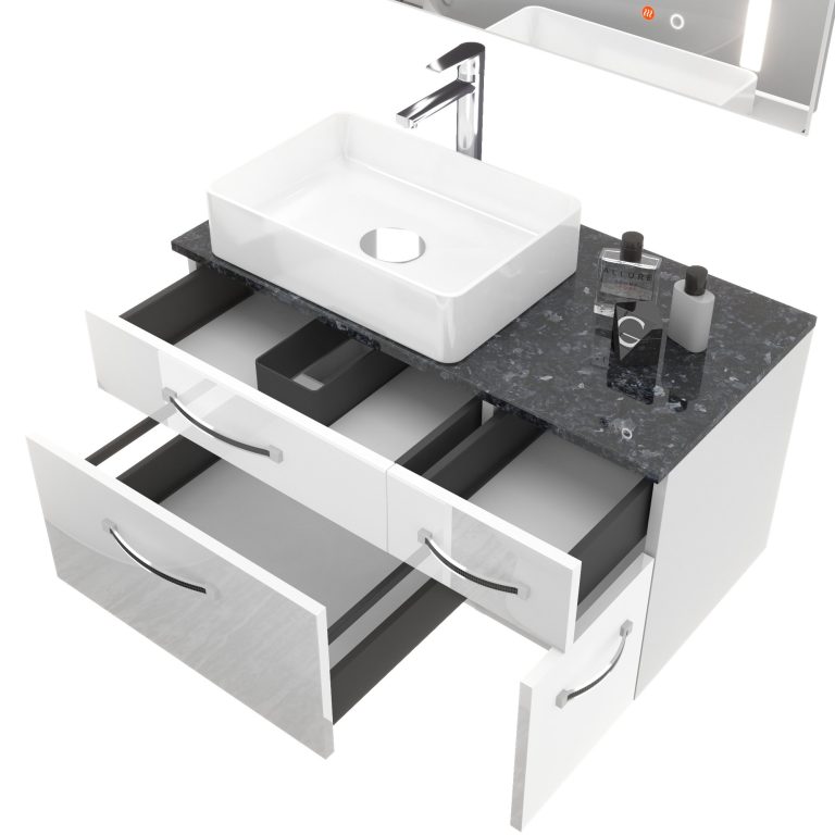 Set di mobili da bagno Euphoria EUP P 90P/0/W/0/BK/MB