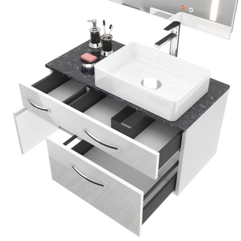 Set di mobili da bagno Euphoria EUP P 90L/0/W/0/BK/MB