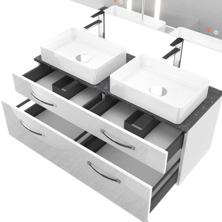 Set di mobili da bagno Euphoria EUP P 120D/0/W/0/BK/MB