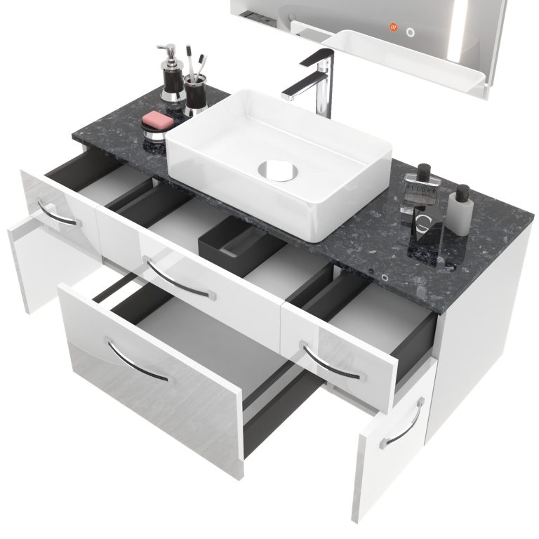 Set di mobili da bagno Euphoria EUP P 120/0/W/0/BK/MB