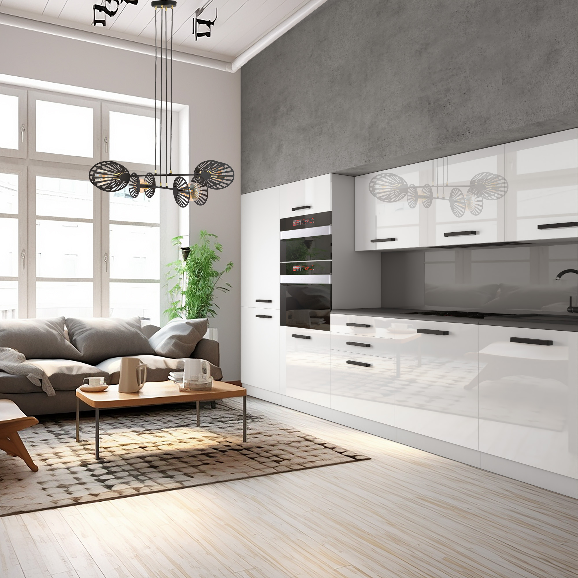 Cucina moderna con elettrodomestici integrati