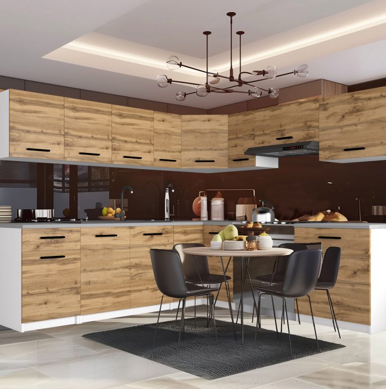 Mobili da cucina 420 cm in rovere Wotan rovere Sonoma con piano di lavoro Produttore TOR UNIQAPLUS/4/WT/DW/0/B1