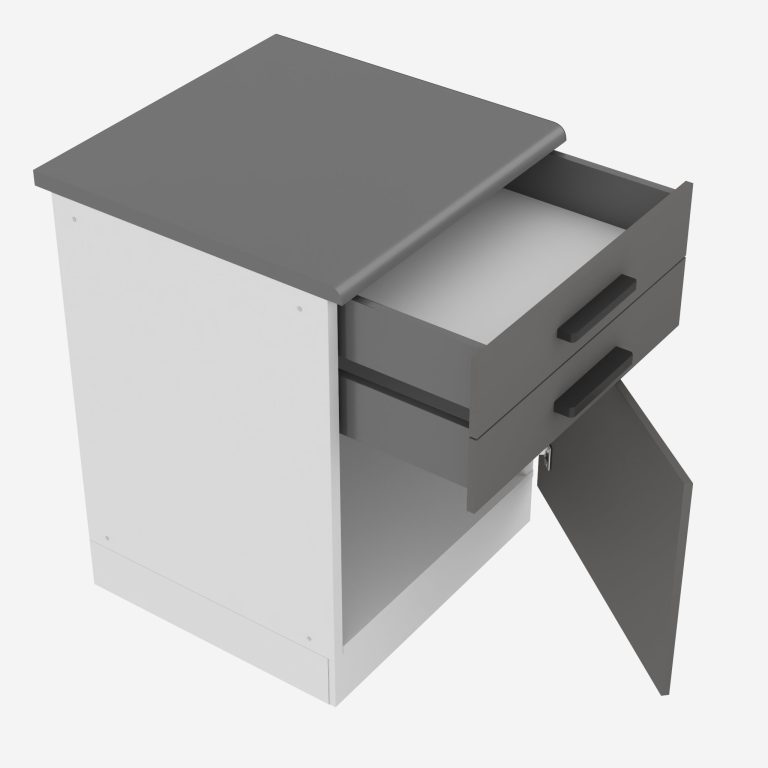 Belini Mobile basso con cassetti Premium Versione completa 60 cm grigio opaco con piano di lavoro Produttore TOR SDSZ60/0/WT/SR/B/B1/PP







