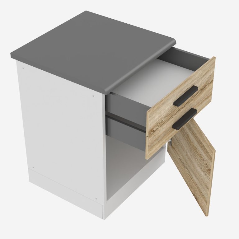 Belini Mobile basso con cassetti Premium Versione completa 60 cm quercia Sonoma con piano di lavoro Produttore TOR SDSZ60/0/WT/DS/B/B1/PP







