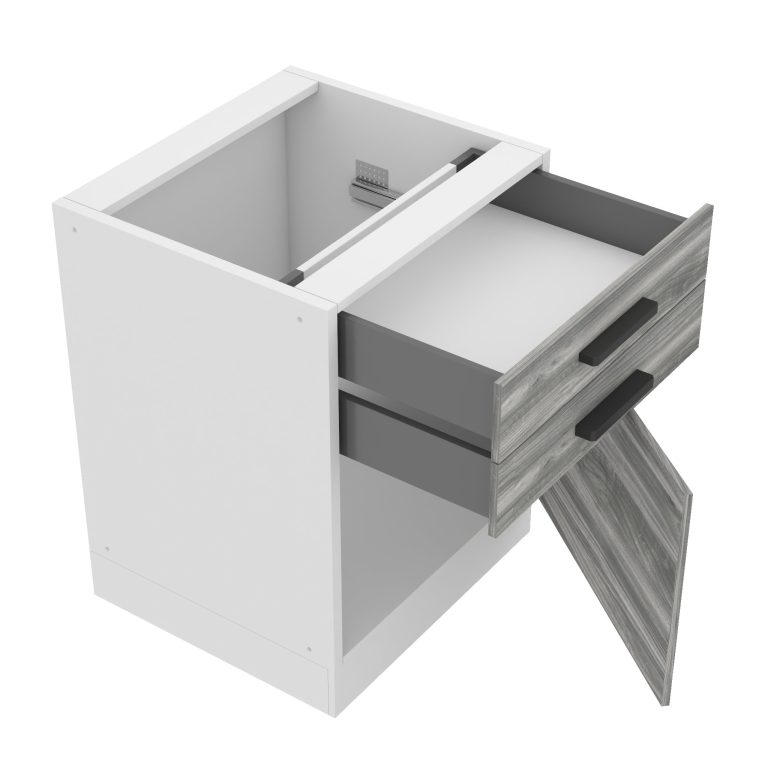 Belini Mobile base con cassetti Premium Versione completa 60 cm in grigio antracite Glamour Wood senza piano di lavoro Produttore TOR SDSZ60/0/WT/GW/0/B1/PP






